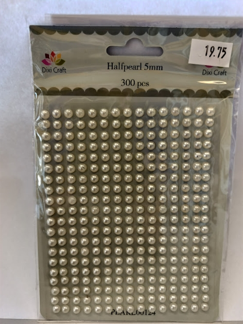 Halvperler 5 mm lys creme 300stk selvklæbende